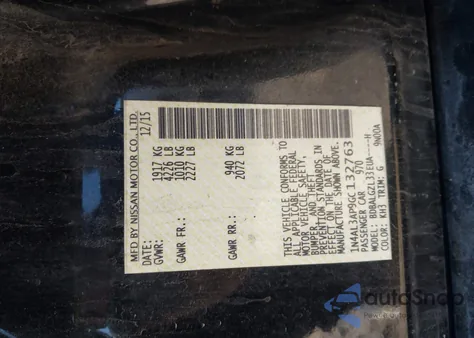 2016 Nissan Altima 2.5 S from USA, damaged, VIN 1N4AL3AP9GC132763